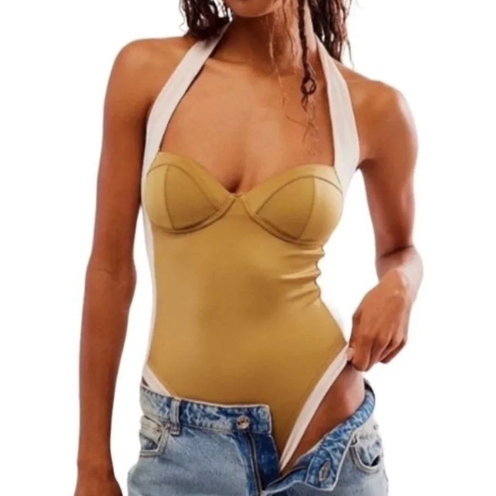 NWT We Are HAH Free People Pull Thru One Swimsuit Bodysuit small